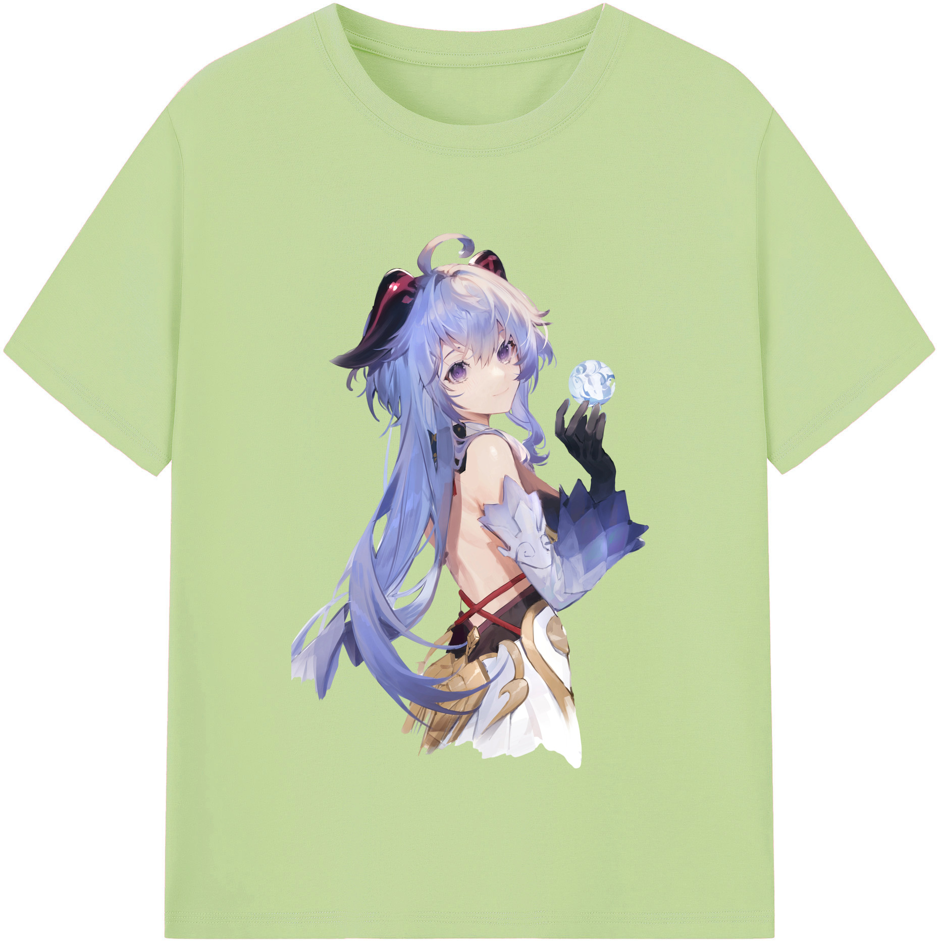 げんし神 甘雨 かんう genshin Ganyu 綿100％半袖Tシャツ（フロントプリント）